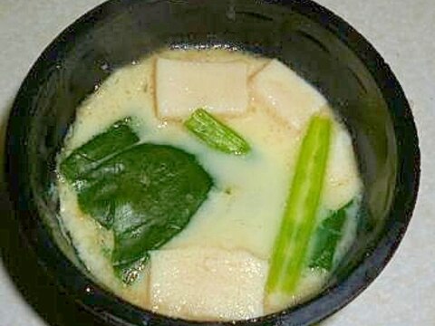 簡単！高野豆腐とほうれん草の茶碗蒸し